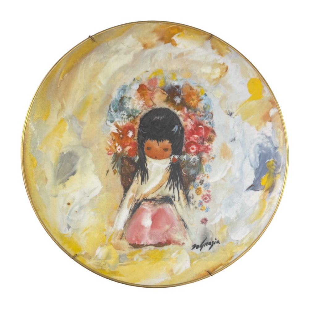 DE GRAZIA THE FLOWER GIRL 1978 10 1/2 Limited Edition China Plate #7219 - 10,000